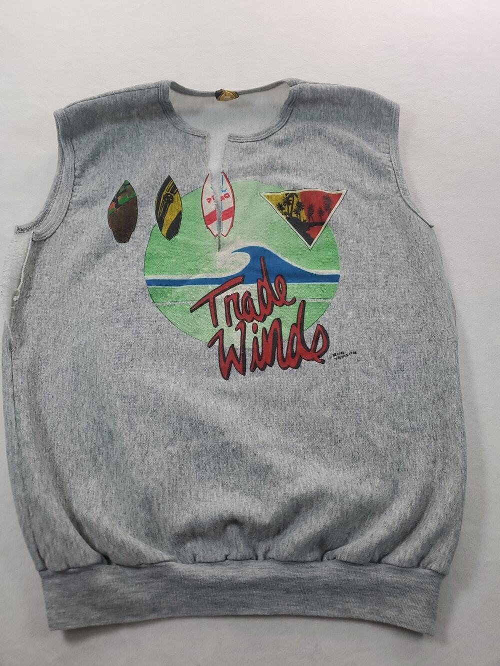 Trade Winds Surfing Vintage Men's Graphic Sleeveless Crew Sweatshirt